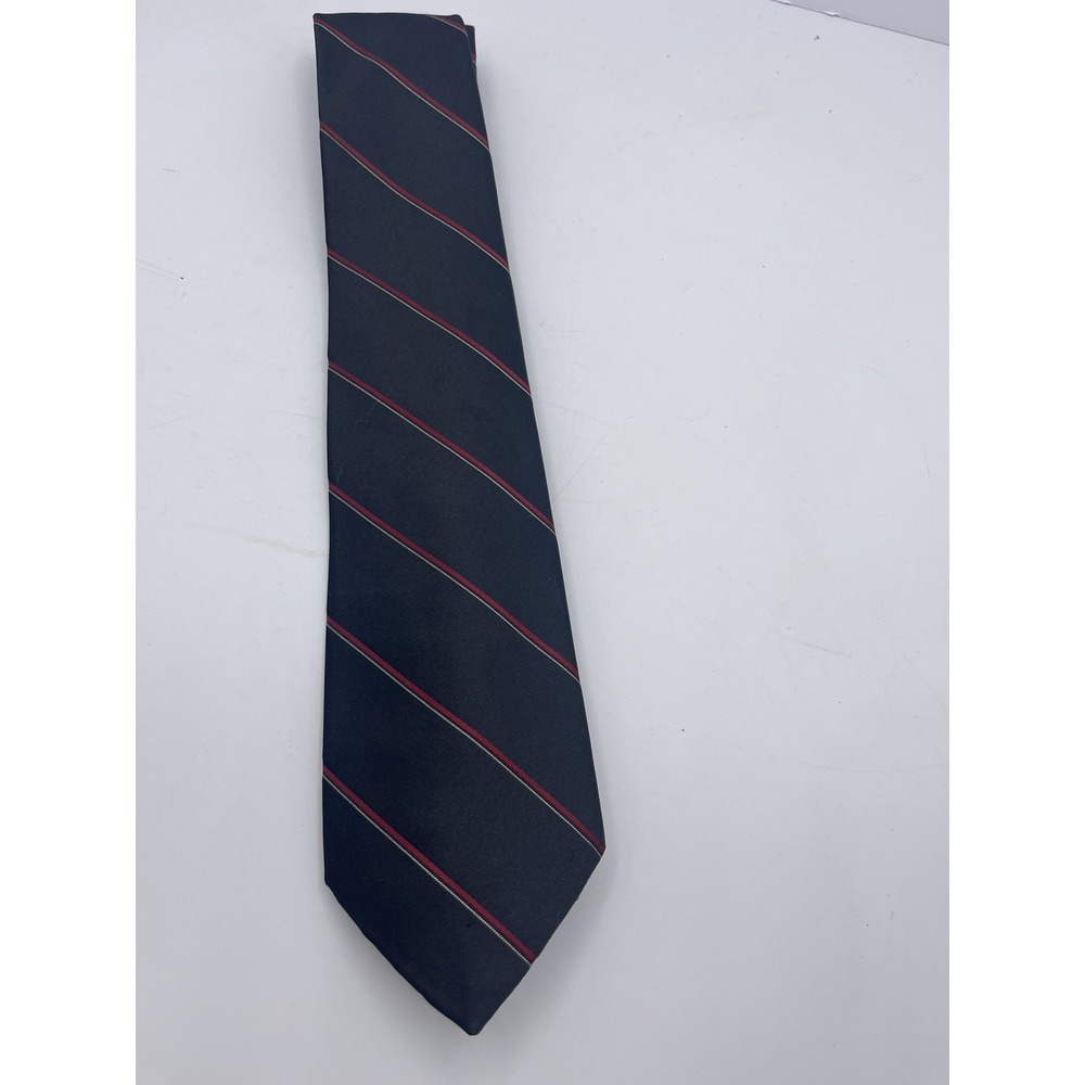 Vintage Men's Tie Leatherback Satins by Wembley Blue with red stripe